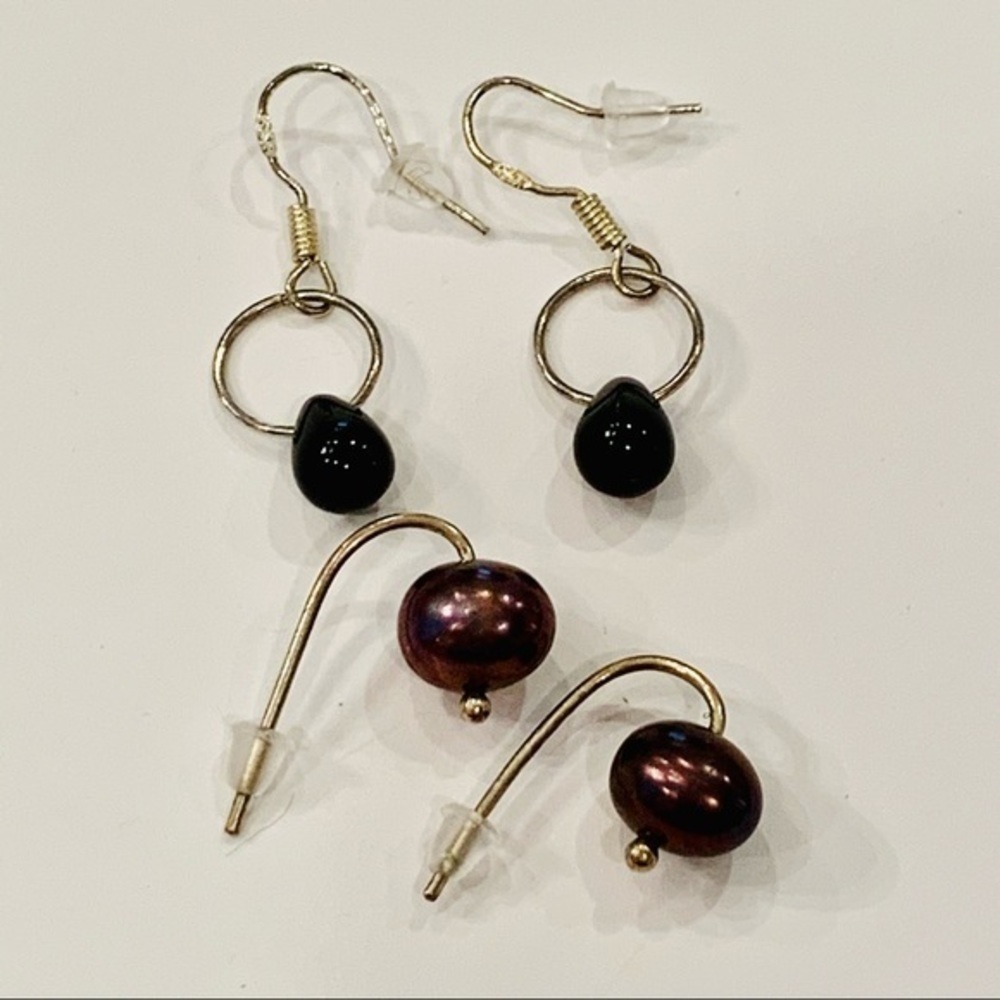 💐5/25 peacock purple freshwater pearls silver